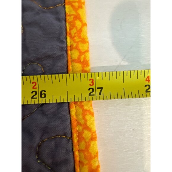 Handmade Wall Hanging Quilted Dinosaur Kid Childrens Room Orange/Gray Triceratop - Picture 5 of 7